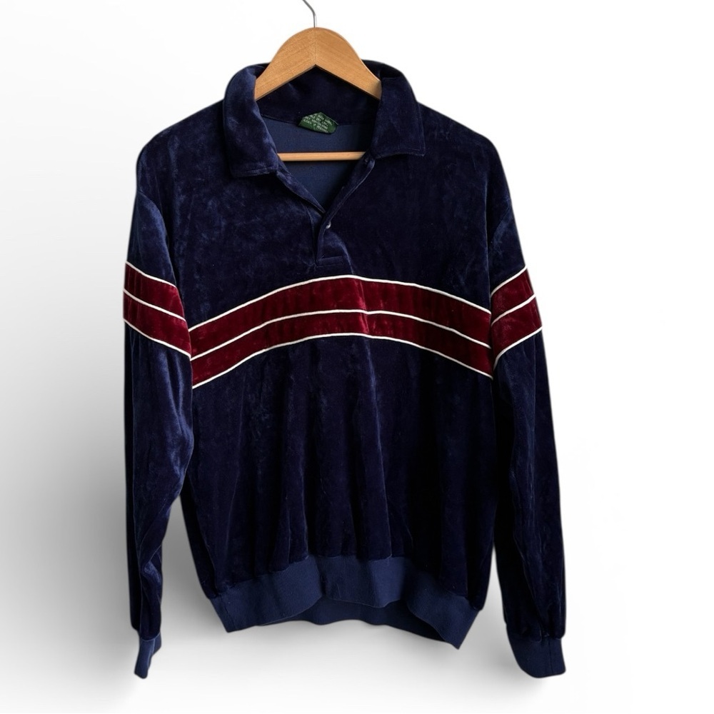 Vintage Hyde Park Velour Pullover Sweatshirt XL Made in Korea